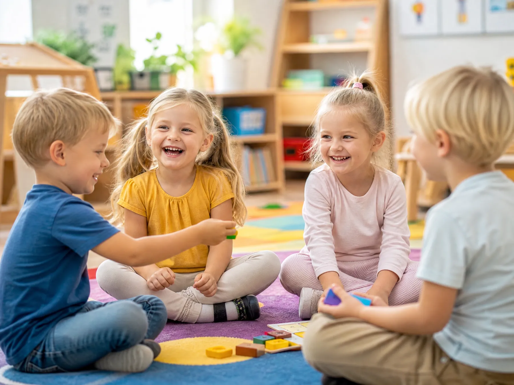 Dzieci podczas wspólnej zabawy w przedszkolu SUPERKIDS